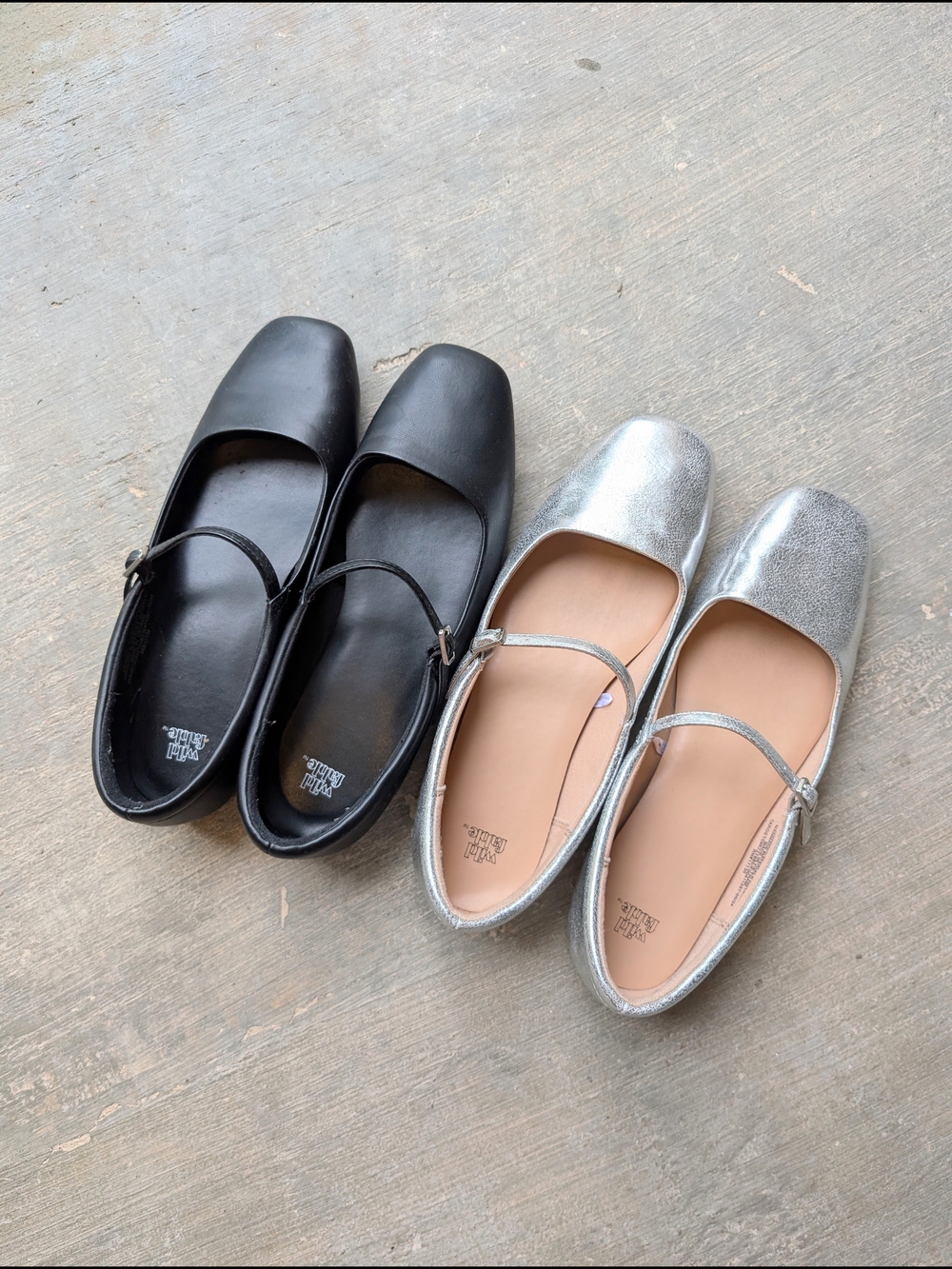 Wild Fable Women's Mary Jane Flats Bundle of Black and Silver - Size 7.5